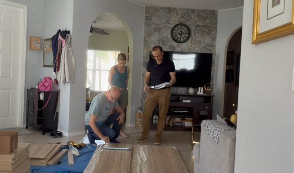 On-site closet consultation with homeowner in a Jensen Beach Florida home